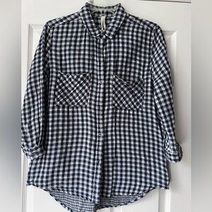 Seven7 Blue and White Gingham Shirt